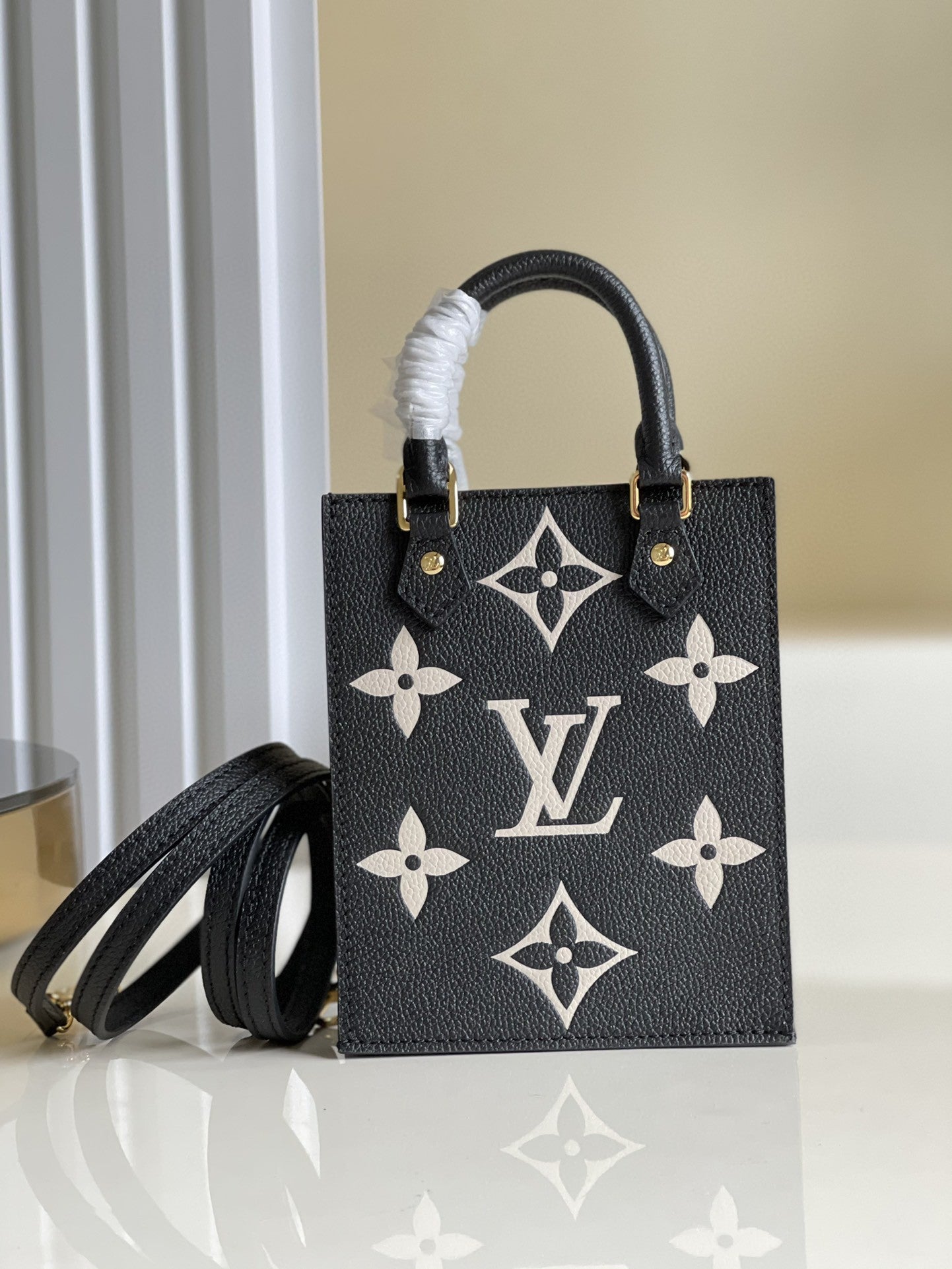 Top Quality Petit Sac Plat Monogram Empreinte Black/Beige For Women, Womens Handbags, Shoulder And Crossbody Bags 5.5in/14cm Top Quality M81416