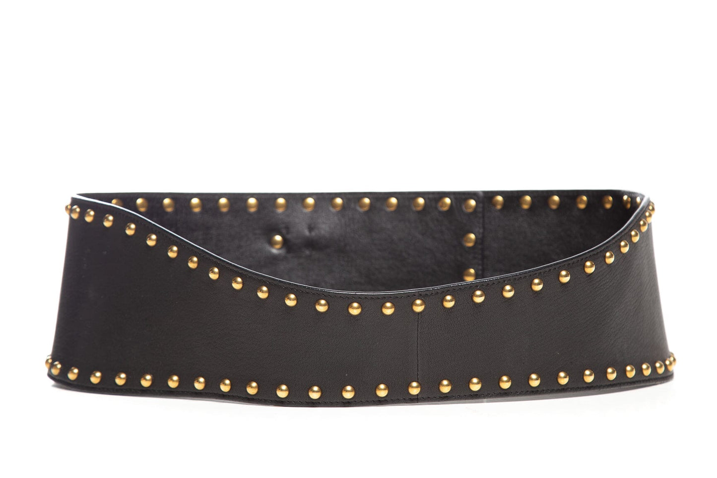 Prada Black Gold Studded Waist Belt SZ 36/90