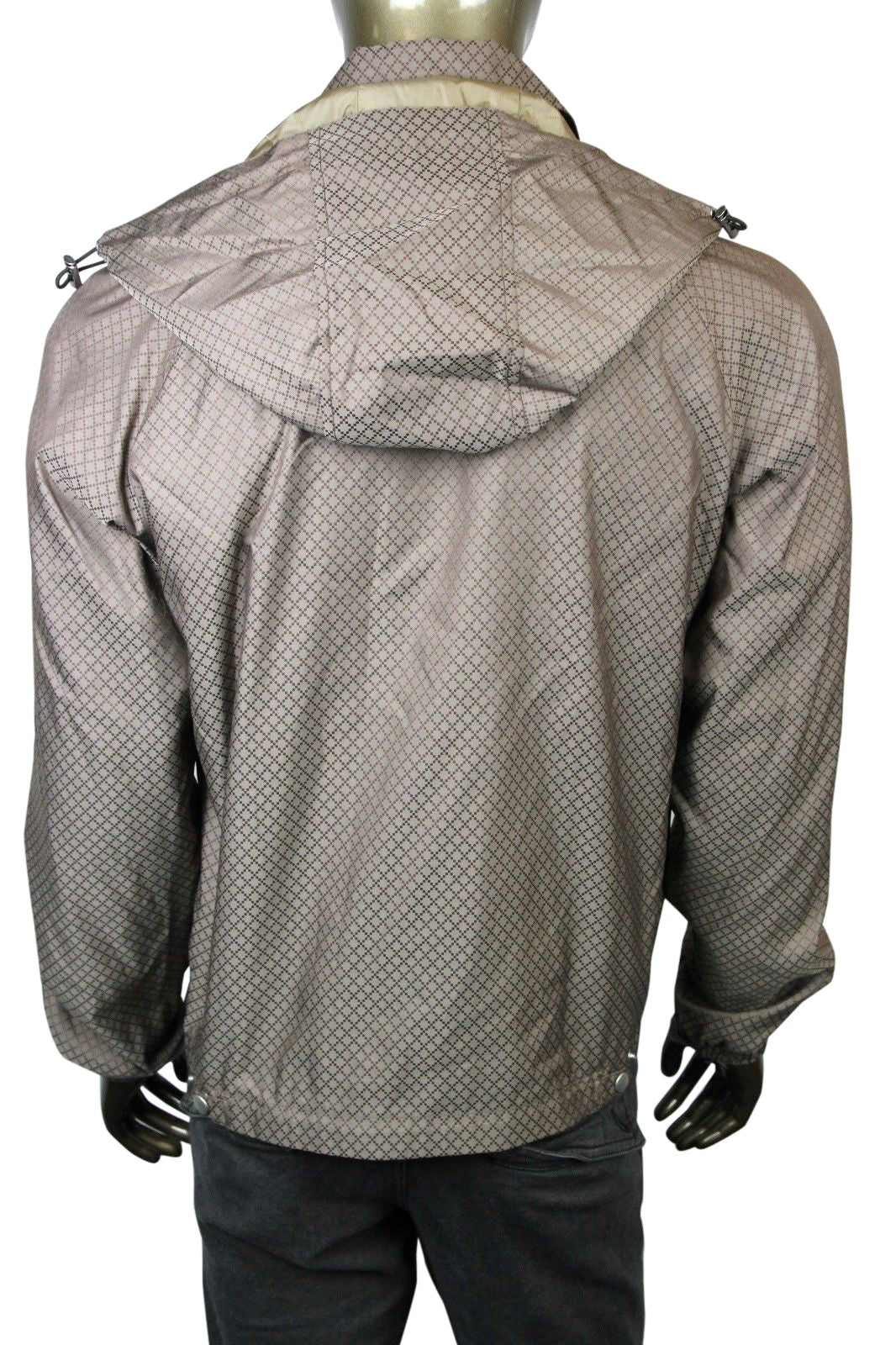 Gucci Men's Diamante Brown Polyamide Polyester Hooded Blo  Jacket