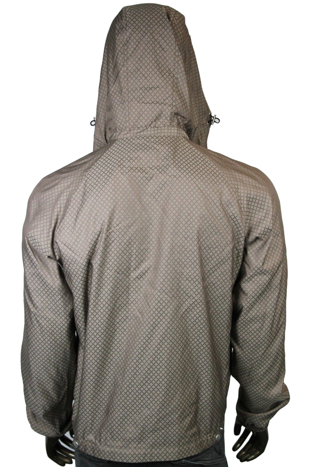 Gucci Men's Diamante Brown Polyamide Polyester Hooded Blo  Jacket