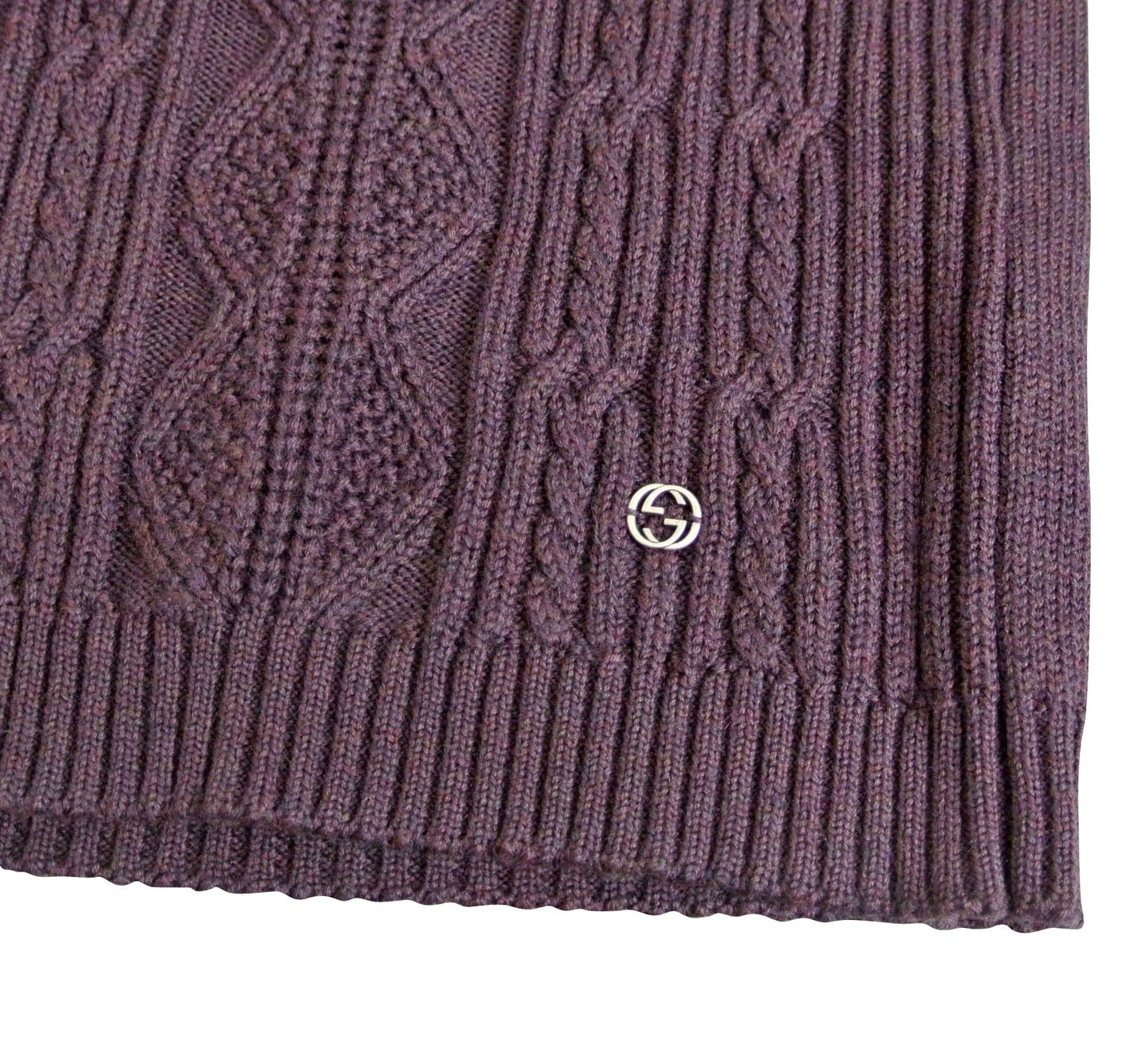 Gucci Kids Burgundy Wool Turtle Neck Sweater Top With Interlocking