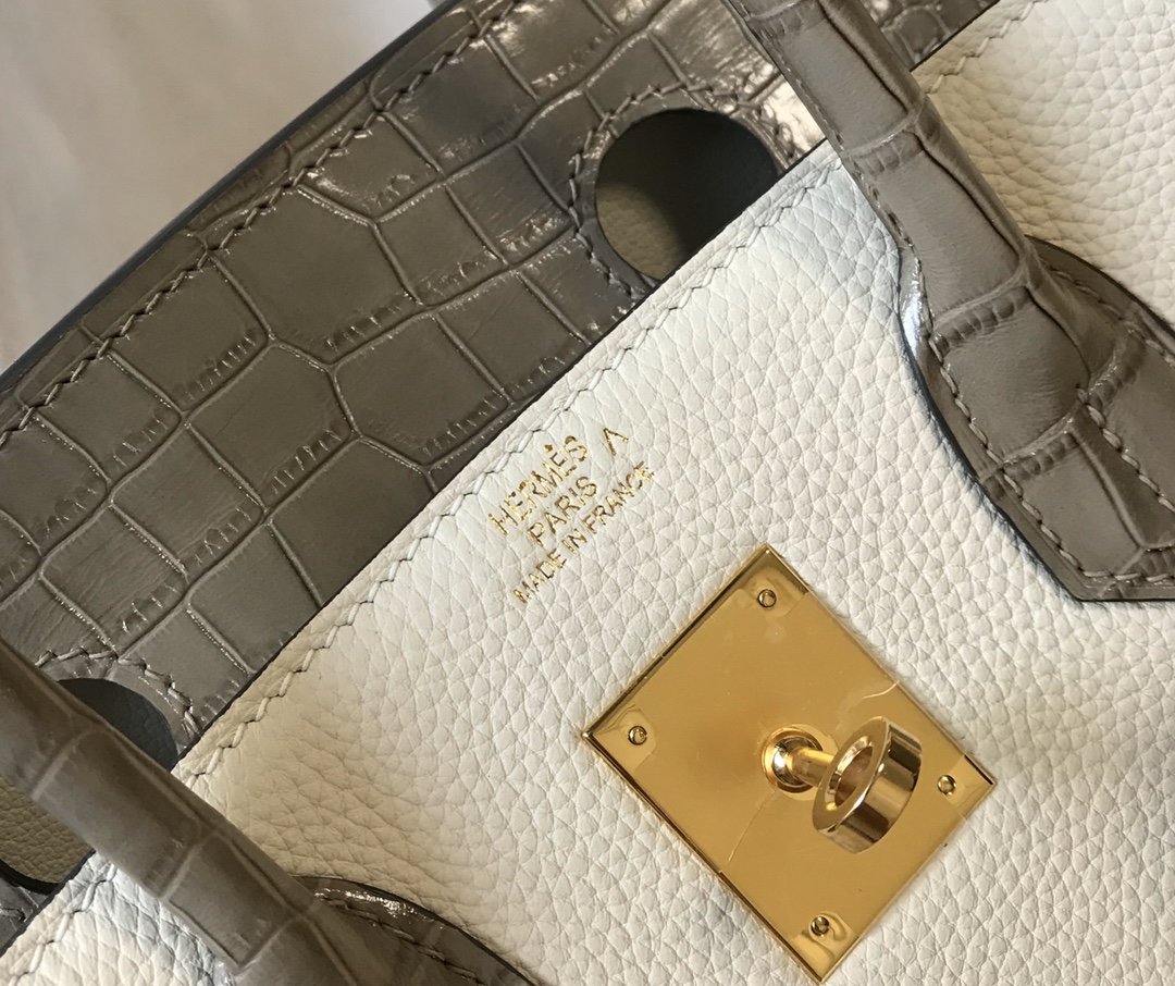 Top Quality Birkin White For Women Gold Toned Hardware 11.8in/30cm