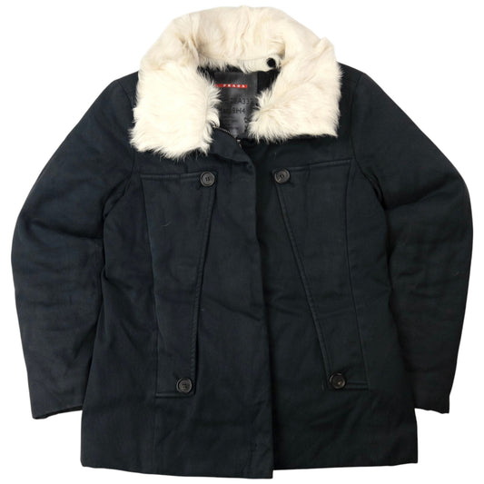 Prada Sport Fur Collar Jacket Womens Size M