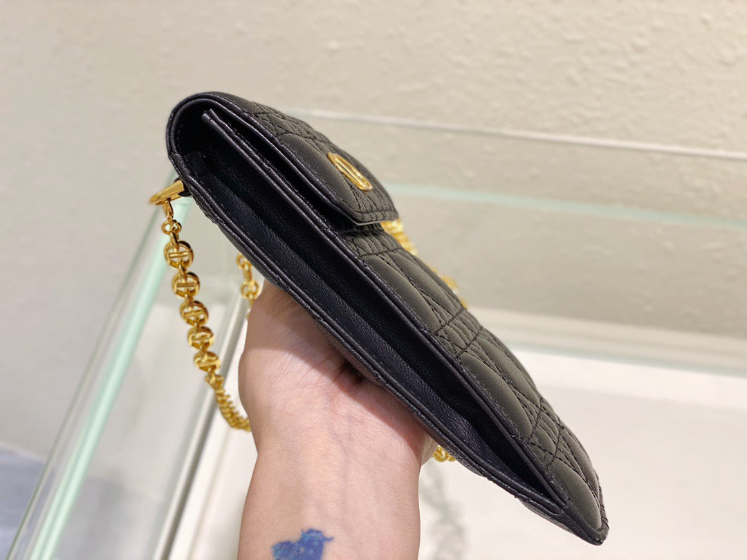 Top Quality Caro Phone Holder With Chain Black, For Women, Womens Handbags 7.5in/18.5cm CD S5105UWHC_M900