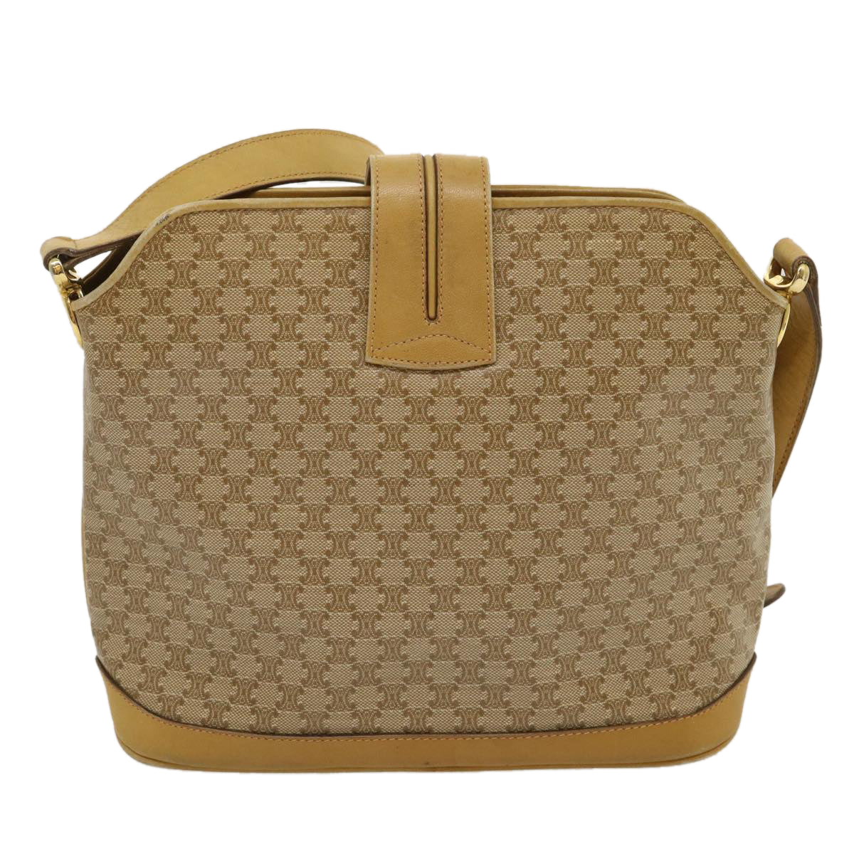 Luxury CELINE Macadam Canvas Shoulder Bag Beige  29812