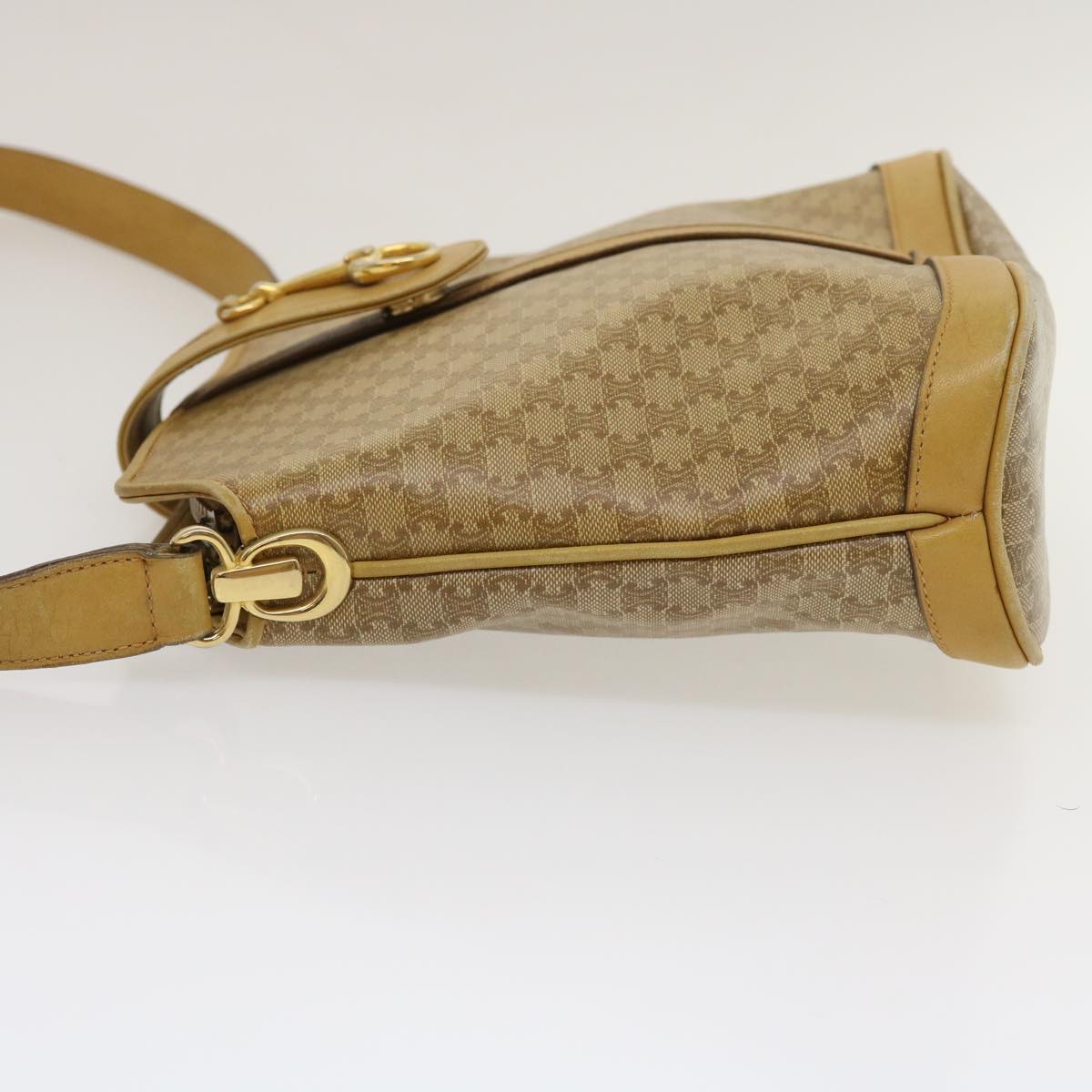 Luxury CELINE Macadam Canvas Shoulder Bag Beige  29812