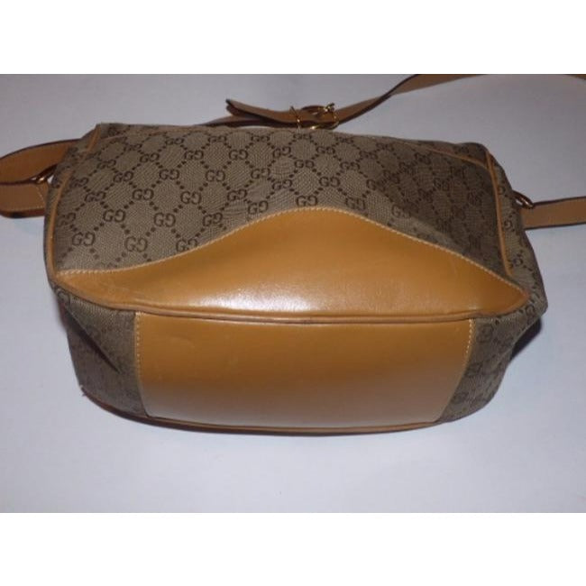 Gucci   Shades Of Brown Leather Canvas Cross Body Bag