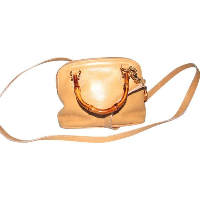 Gucci   Light Sand Beige Colored Leather With Bamboo Accents