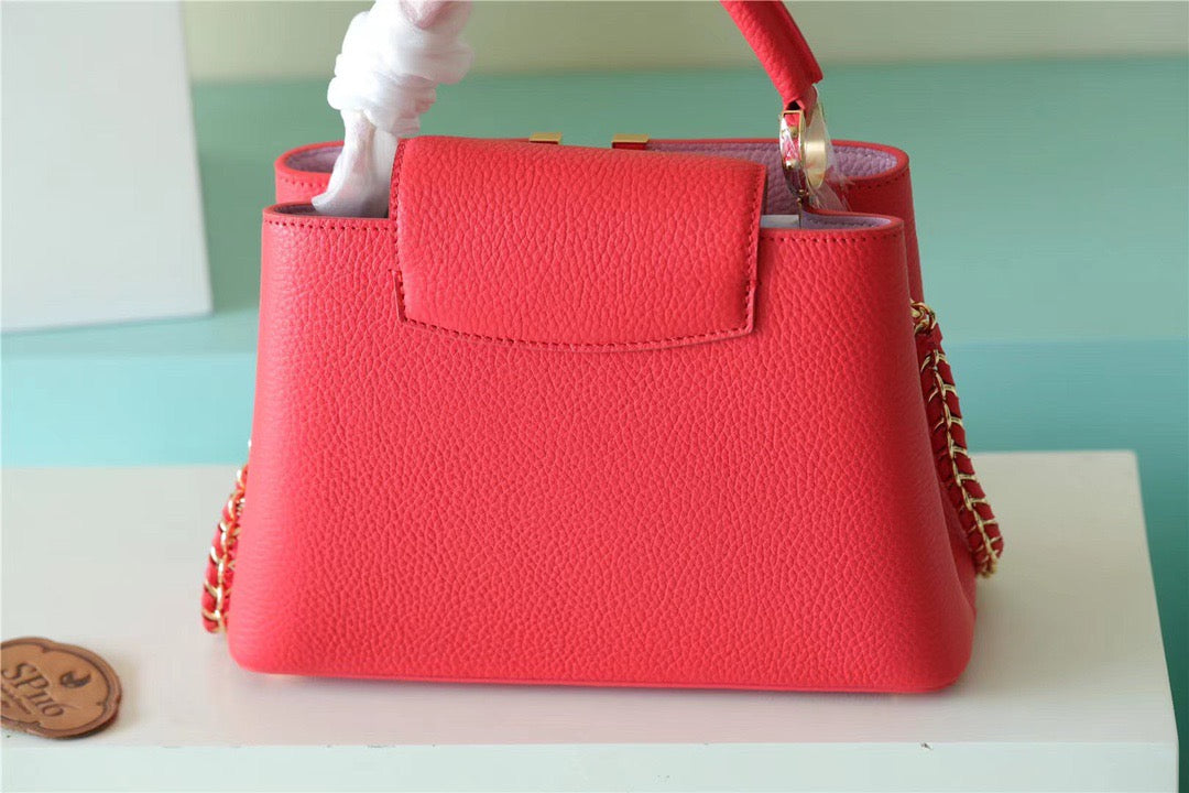 Top Quality Capucines BB Taurillon Red For Women, Womens Bags, Shoulder And Crossbody Bags 10.6in/27cm Top Quality
