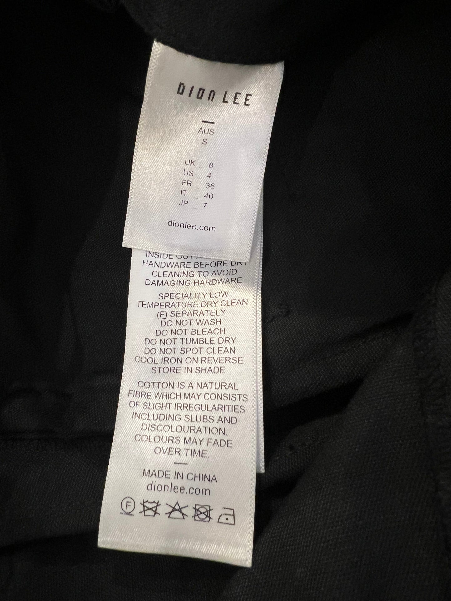 Dion Lee Black Cargo Tro rs with Buckle Details Size S (UK 8) RRP £490