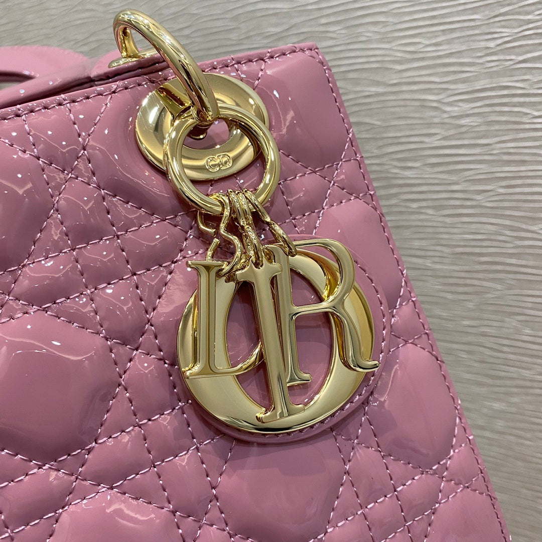 Top Quality Small Lady Bag Clutch Gold Toned Hardware Pink For Women 8in/20cm CD