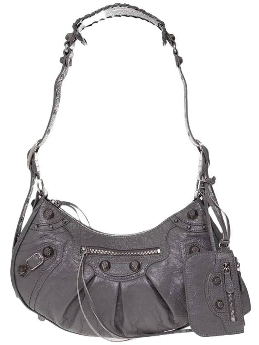 Luxury Balenciaga Trending 2025 Le Cagole Small Leather Shoulder Bag Grey