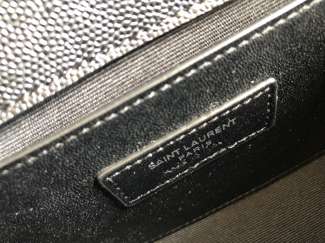 Top Quality Envelope Small Bag In Mix Matelassé Grain De Poudre Black For Women 8.2in/21cm YSL 600195BOW921000