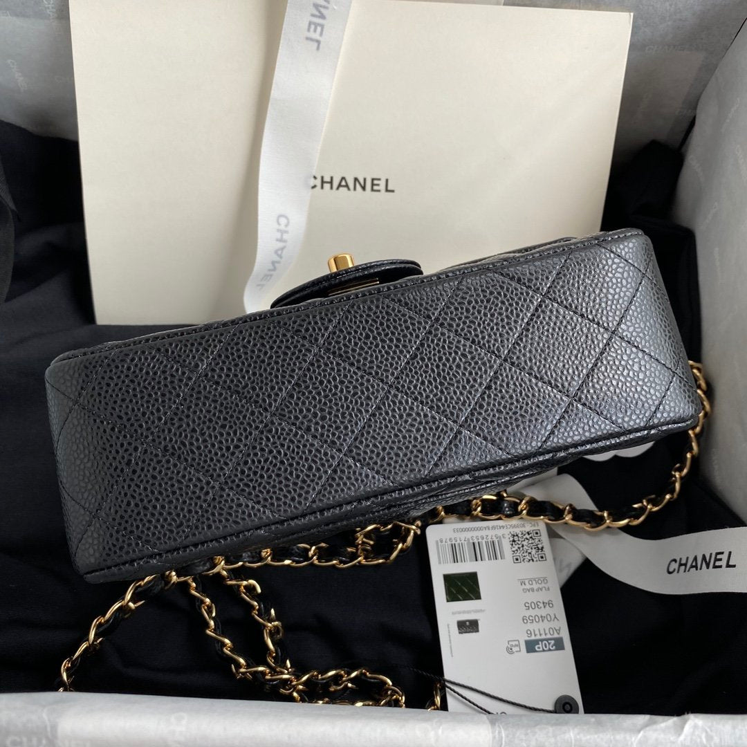 CHLMini Classic Handbag Black For Women 6.7in/17cm