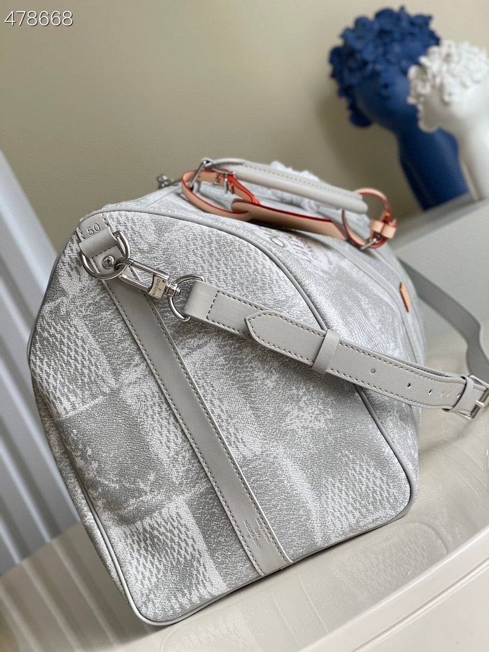 Top Quality Keepall Bandouliere 50 Damier Salt Canvas Stone Gray For Men, Bags 19.7in/50cm Top Quality N50069