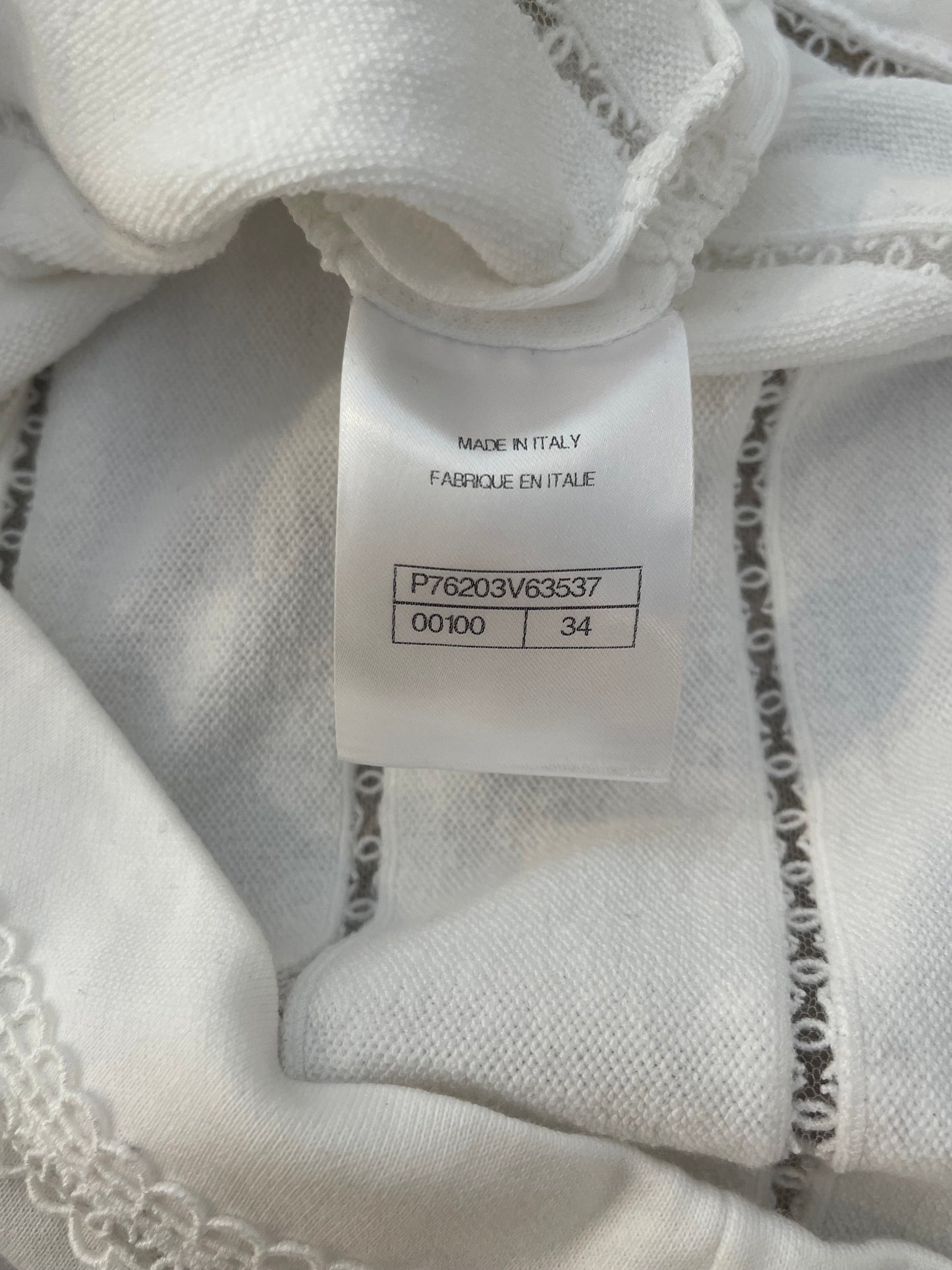 Chanel White Blo  with CC Logo Embroideries Size FR 34 (UK 6)