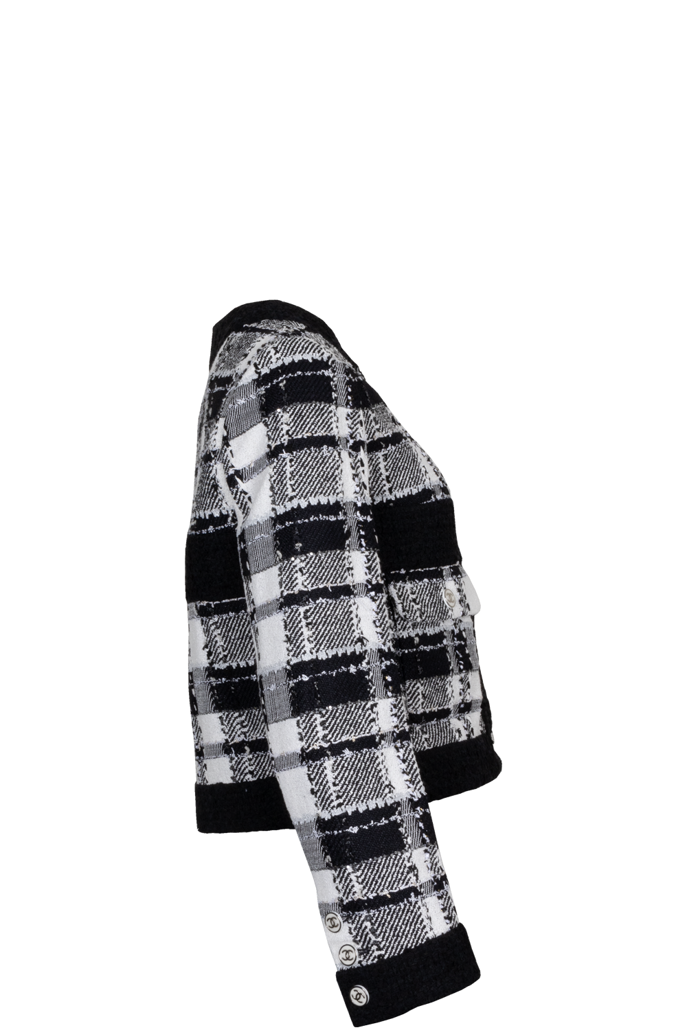 CHANEL Tweed Jacket Black White 2023