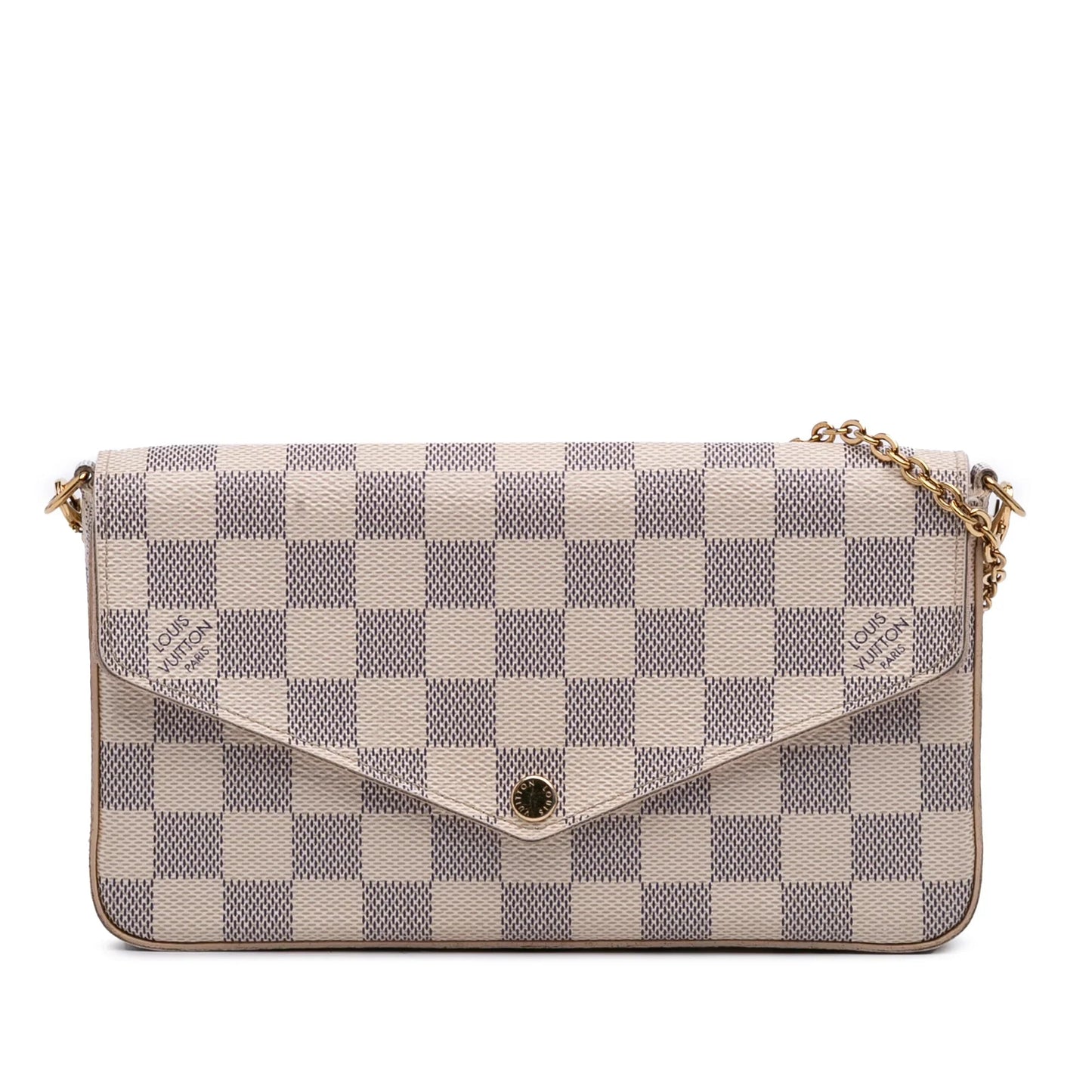 White Louis Vuitton Damier Azur Pochette Felicie Crossbody Bag