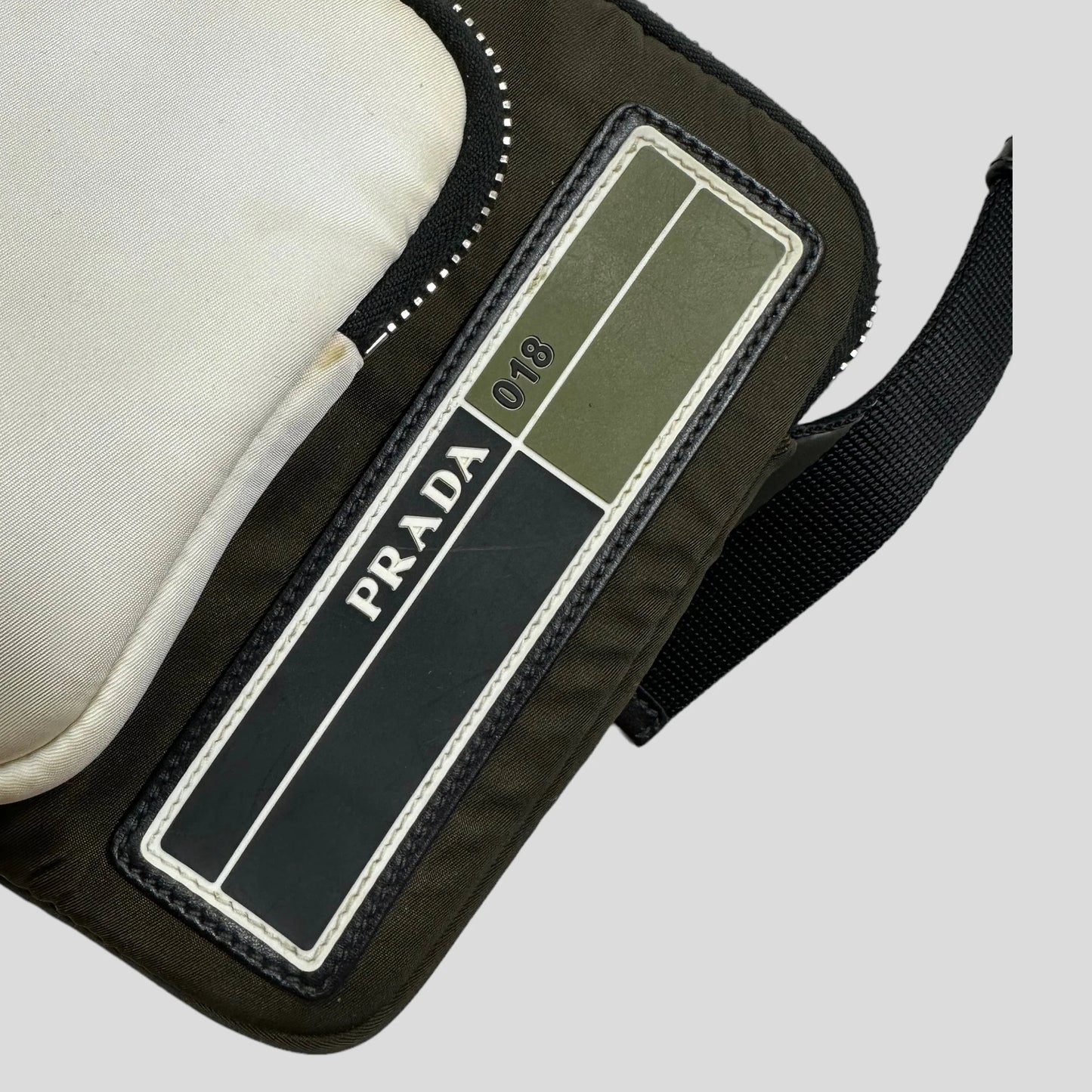 Prada 2018 Rubber Race Logo Bandoliera Crossbody Pocket Bag + Cards