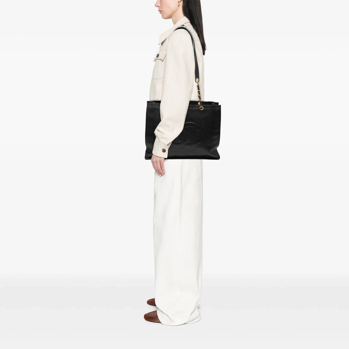 Black Chanel CC Caviar Tote