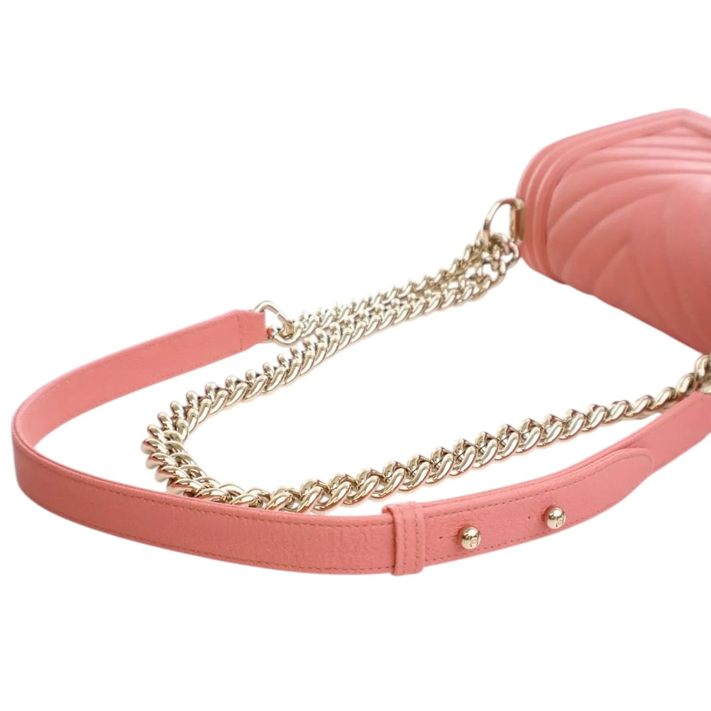Pink Chanel Small Chevron Caviar Boy Flap Crossbody Bag