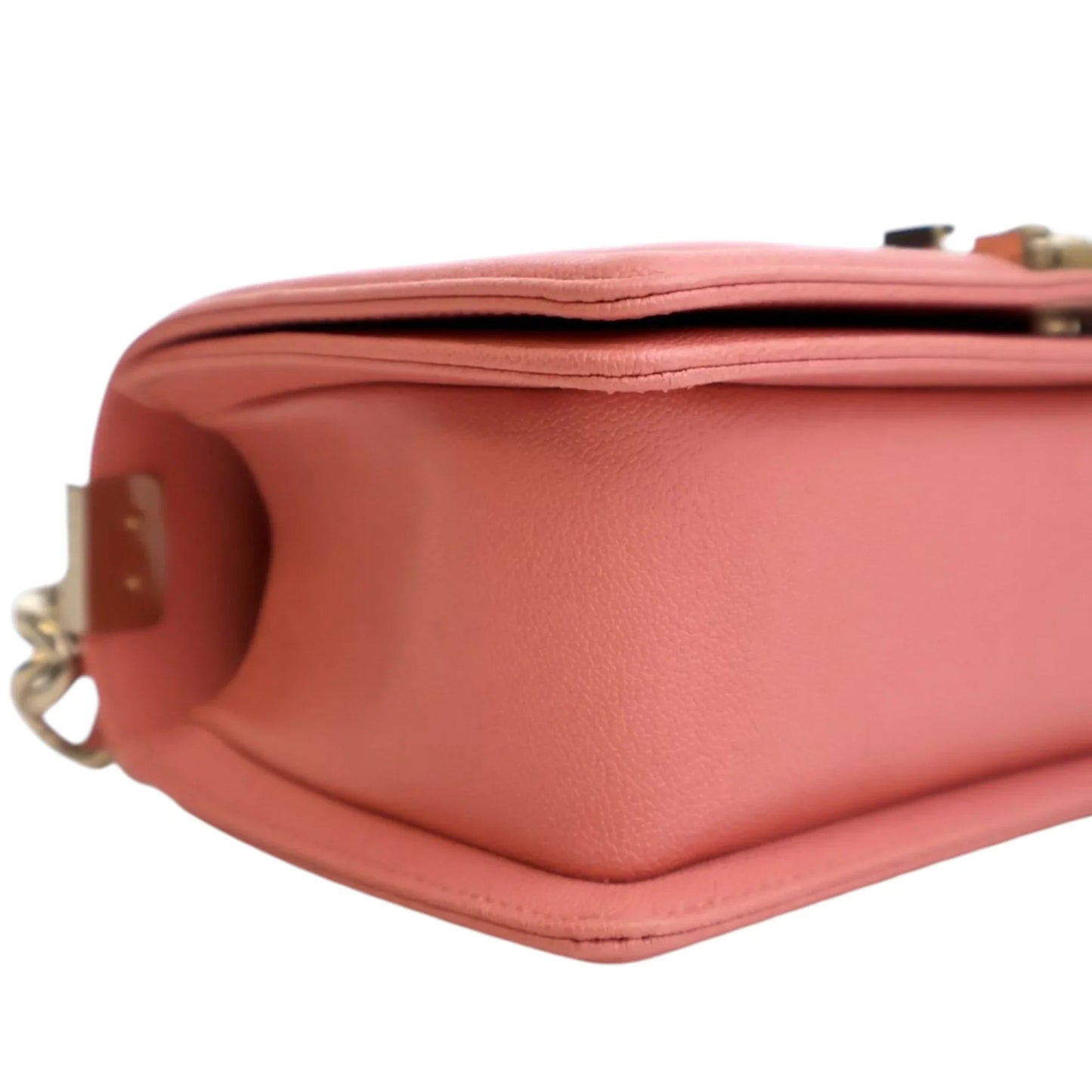 Pink Chanel Small Chevron Caviar Boy Flap Crossbody Bag
