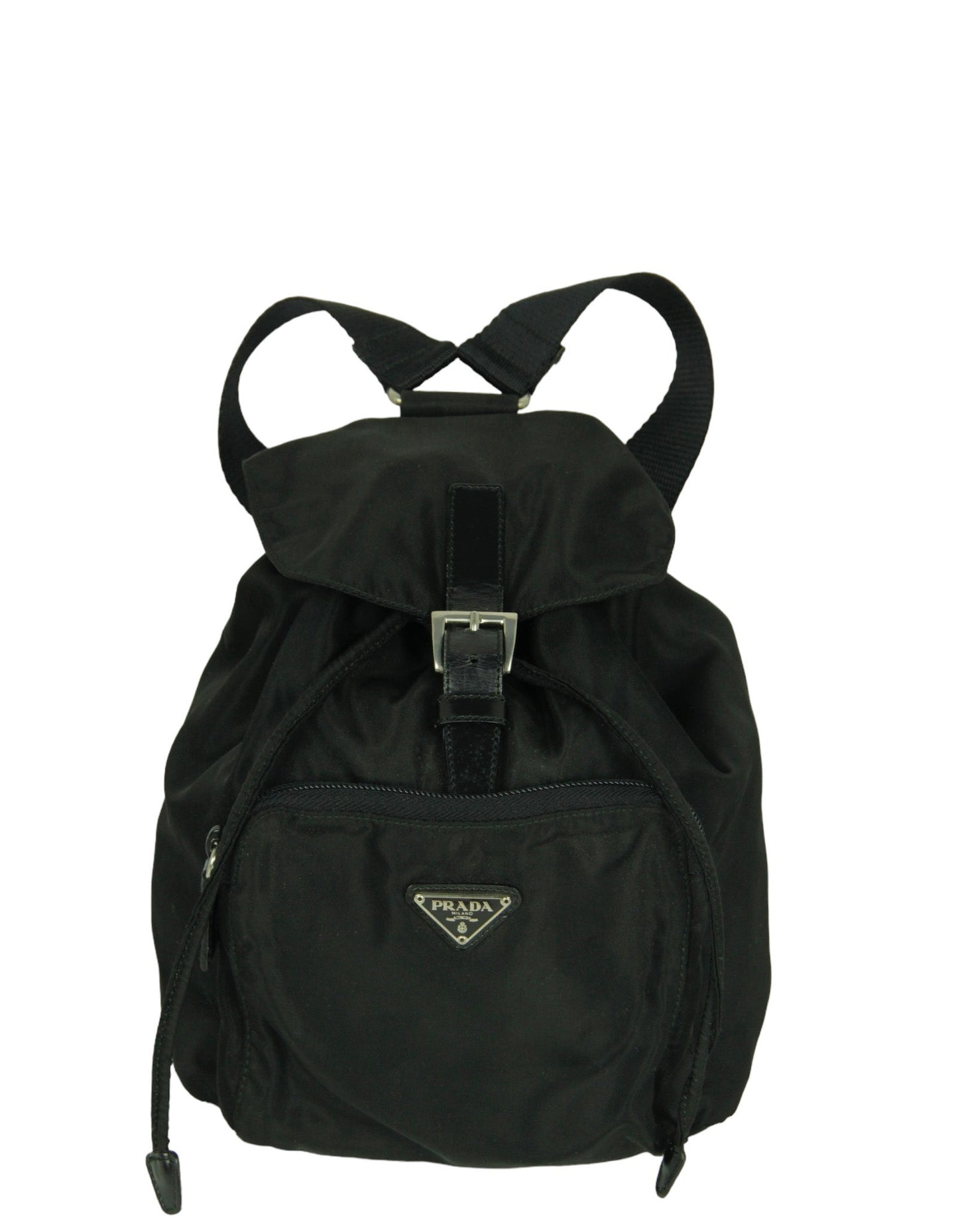 Prada Black Nylon Mini Backpack w/ Front Pocket