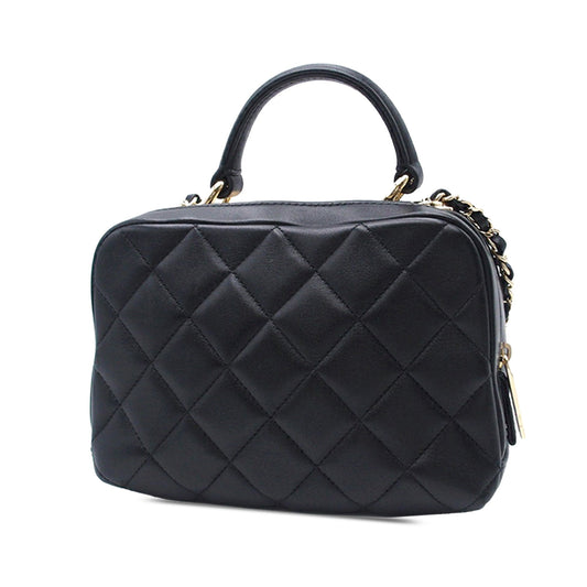 Black Chanel Small Lambskin Trendy CC Bowling Bag Satchel