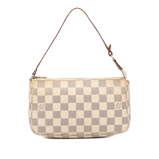White Louis Vuitton Damier Azur Pochette Accessoires Shoulder Bag