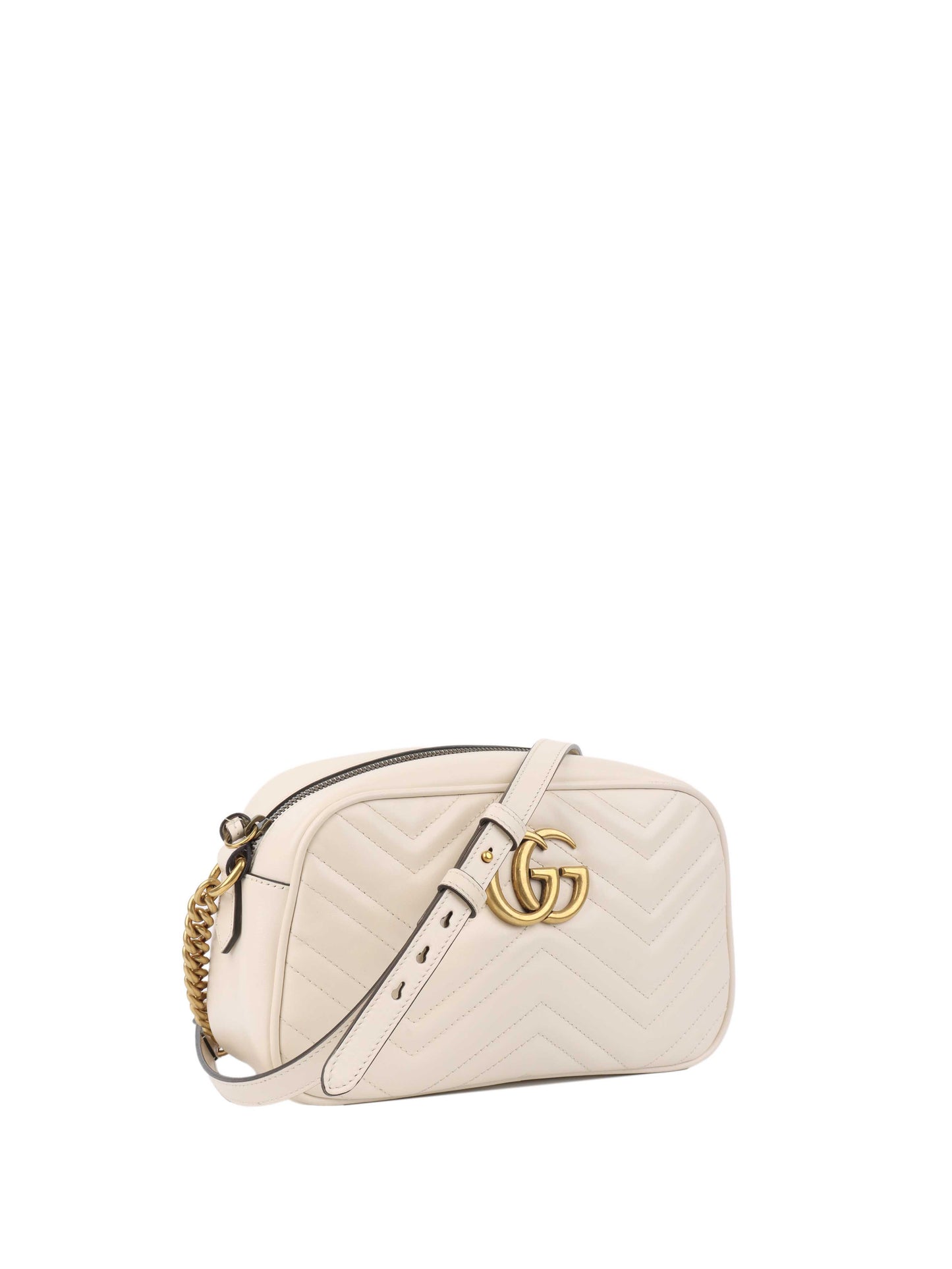 Gucci Small White Marmont Camera Bag