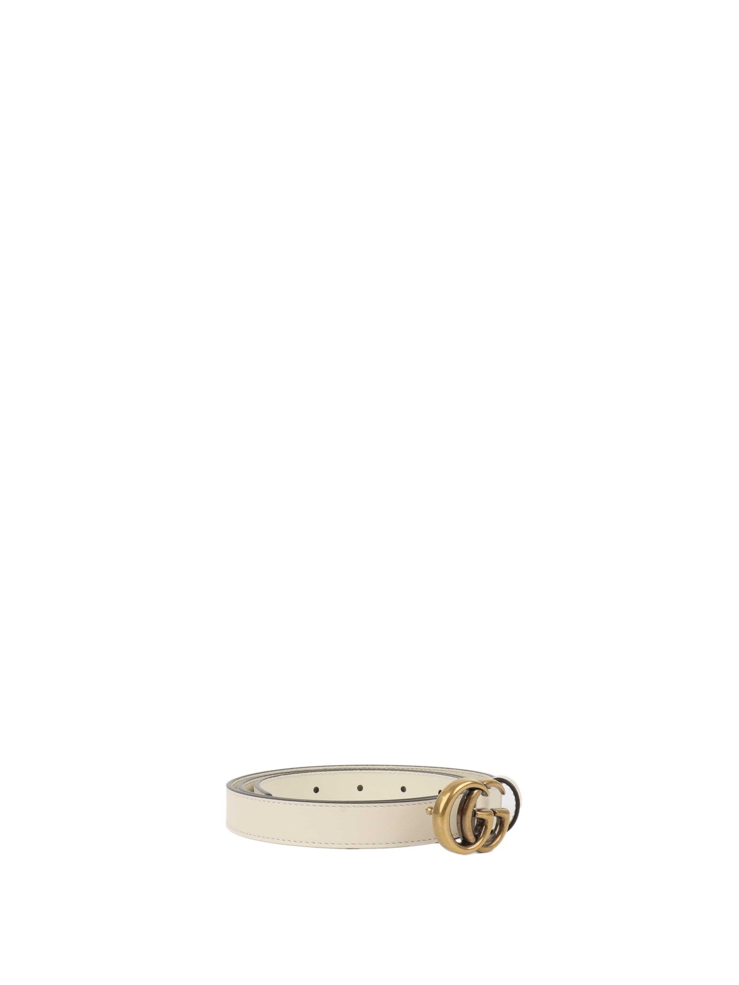 Gucci White Marmont thin belt 90cm.