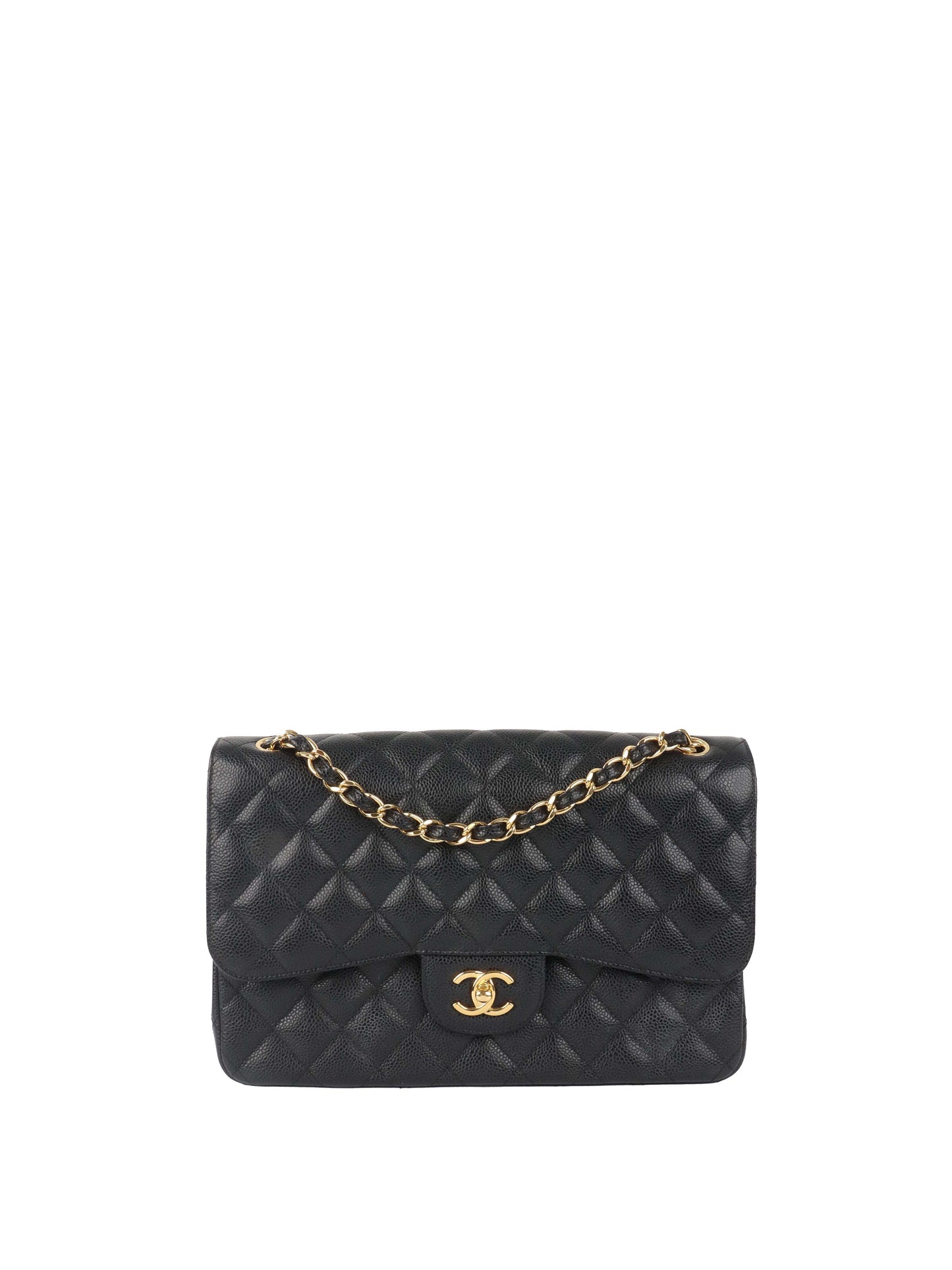Chanel Classic Jumbo Black Caviar GHW.