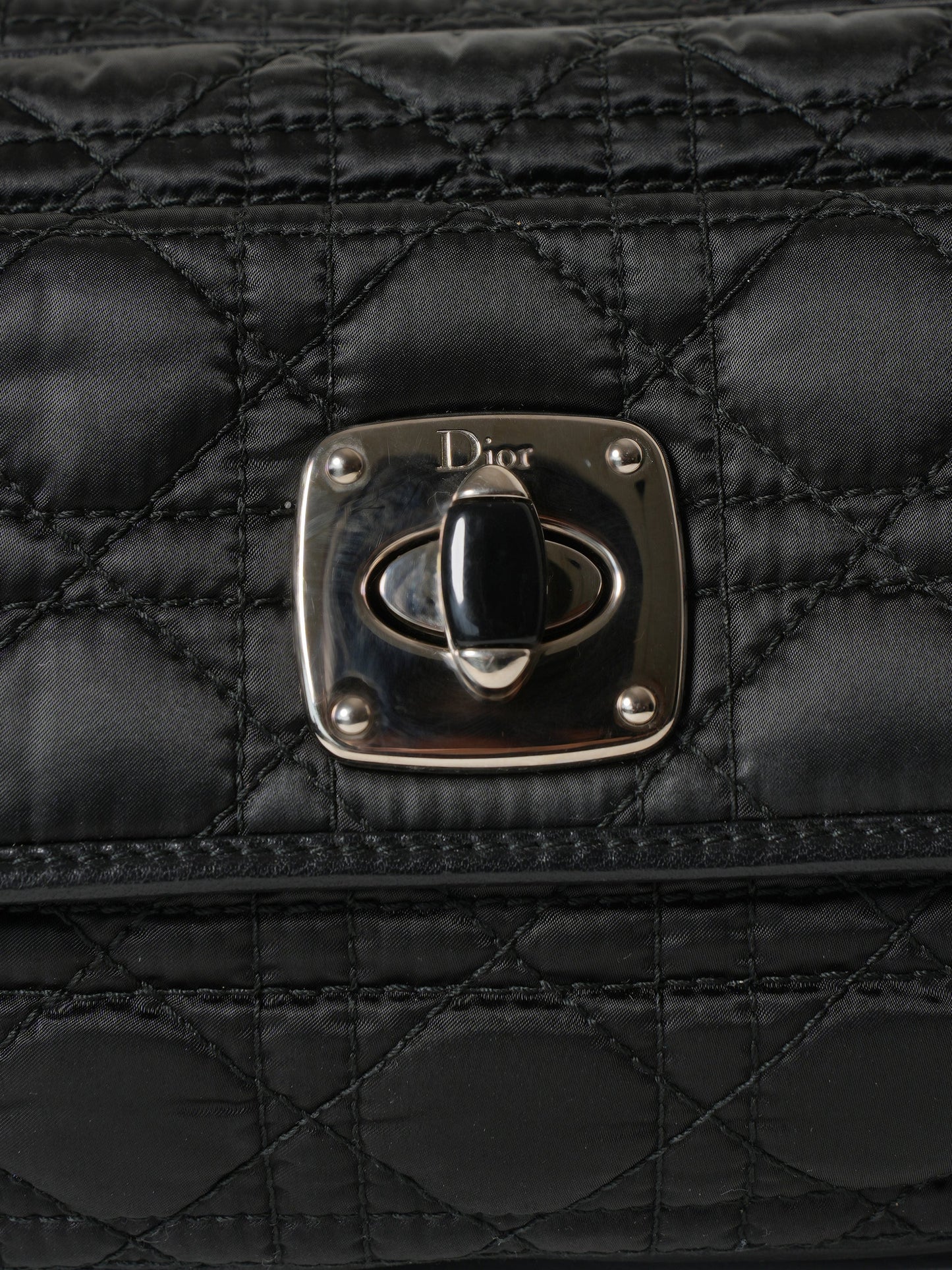 Christian Dior Cannage Chaining Nylon Shoulder Bag