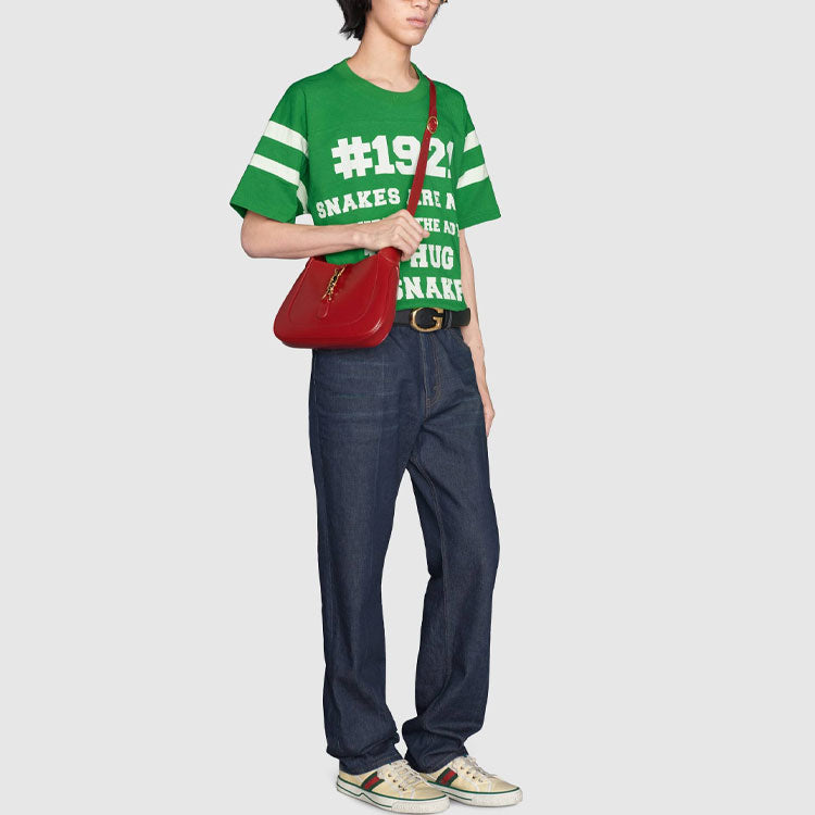 GUCCI SS21 1921 Series To Hug a Snake Alphabet Printing Short Sleeve Green 655459-XJDJP-3521