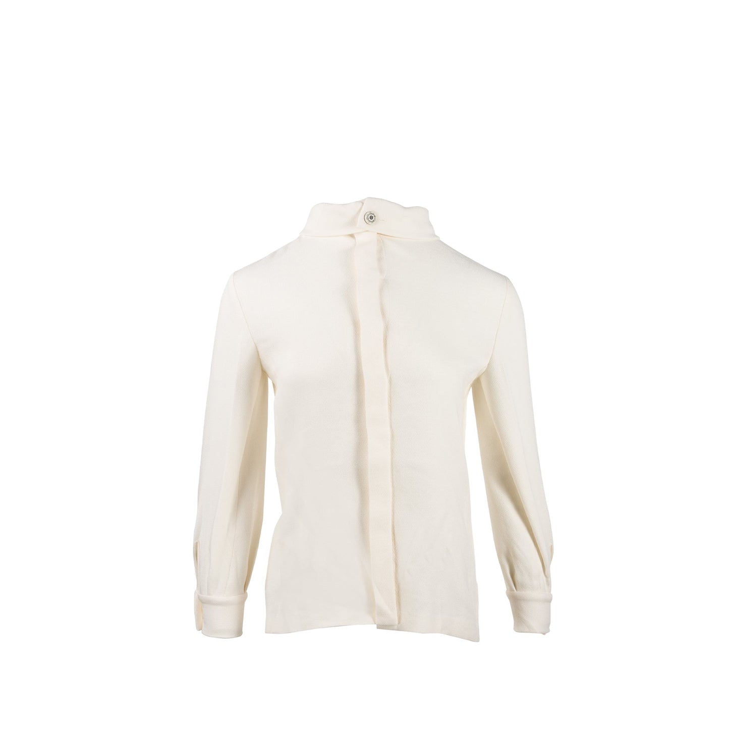 CHANEL Size 34 22C Runway Silk Crepe Blo  White