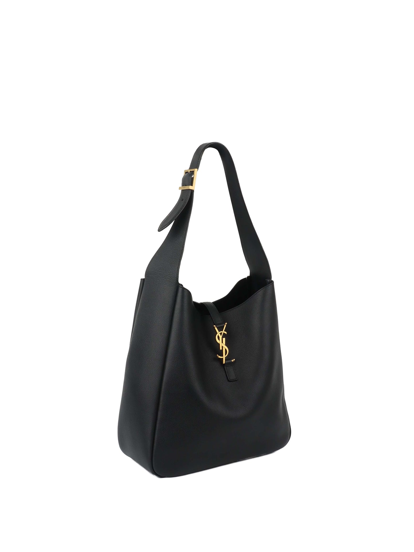 Saint Laurent Large Black LE 5 À 7 Supple Hobo Bag