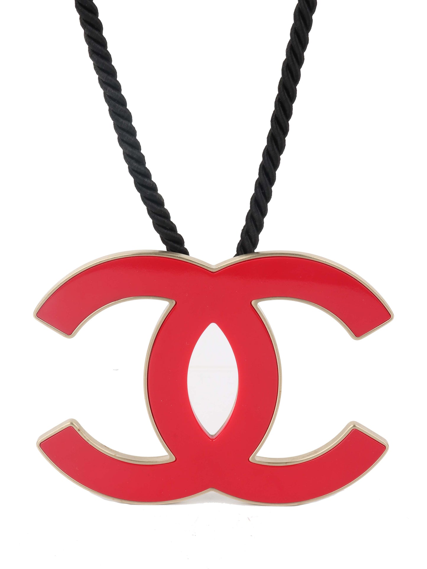 Chanel 2008 Fuchsia CC Logo Necklace
