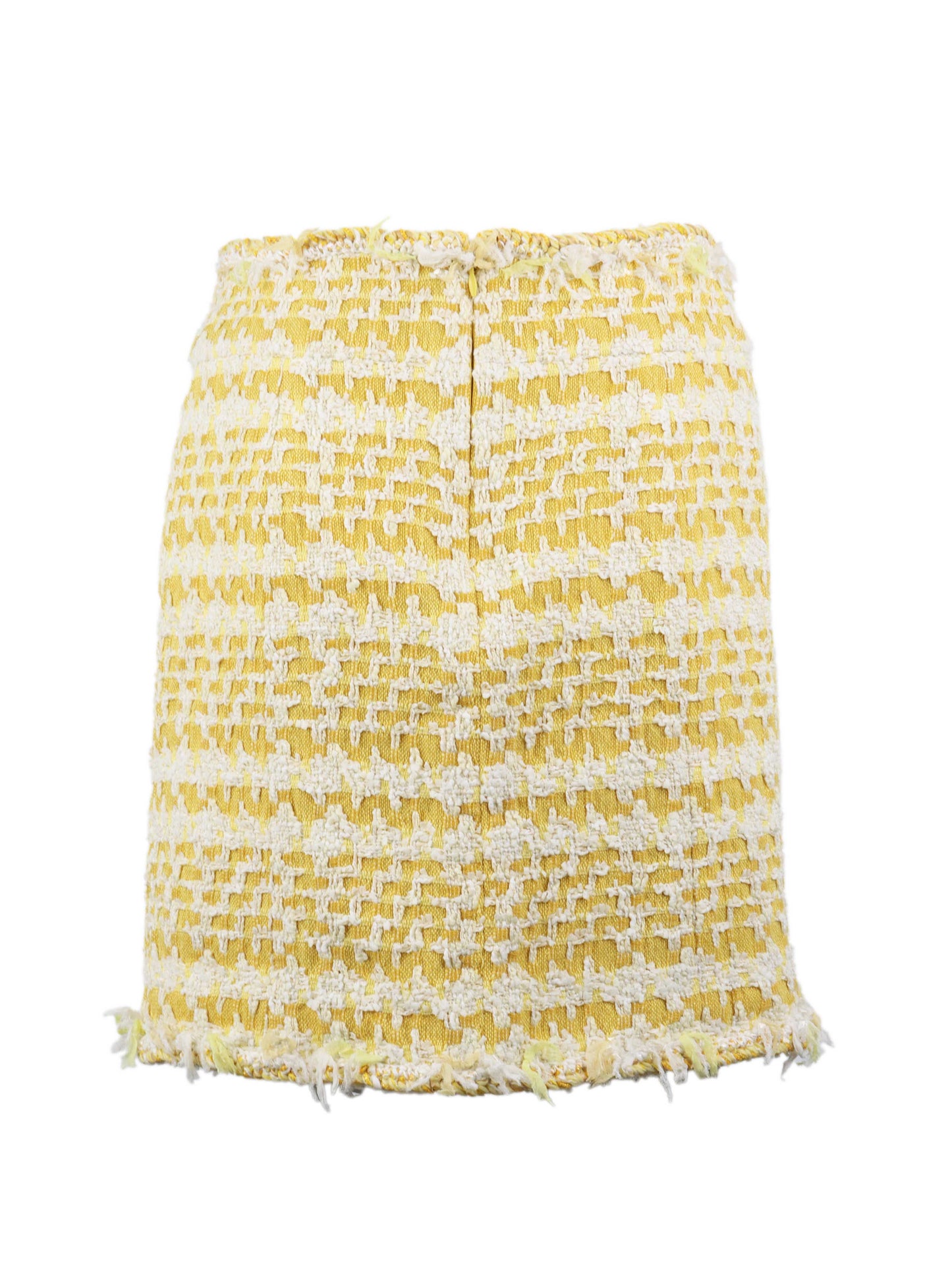 Chanel Yellow Tweed Mini Skirt.