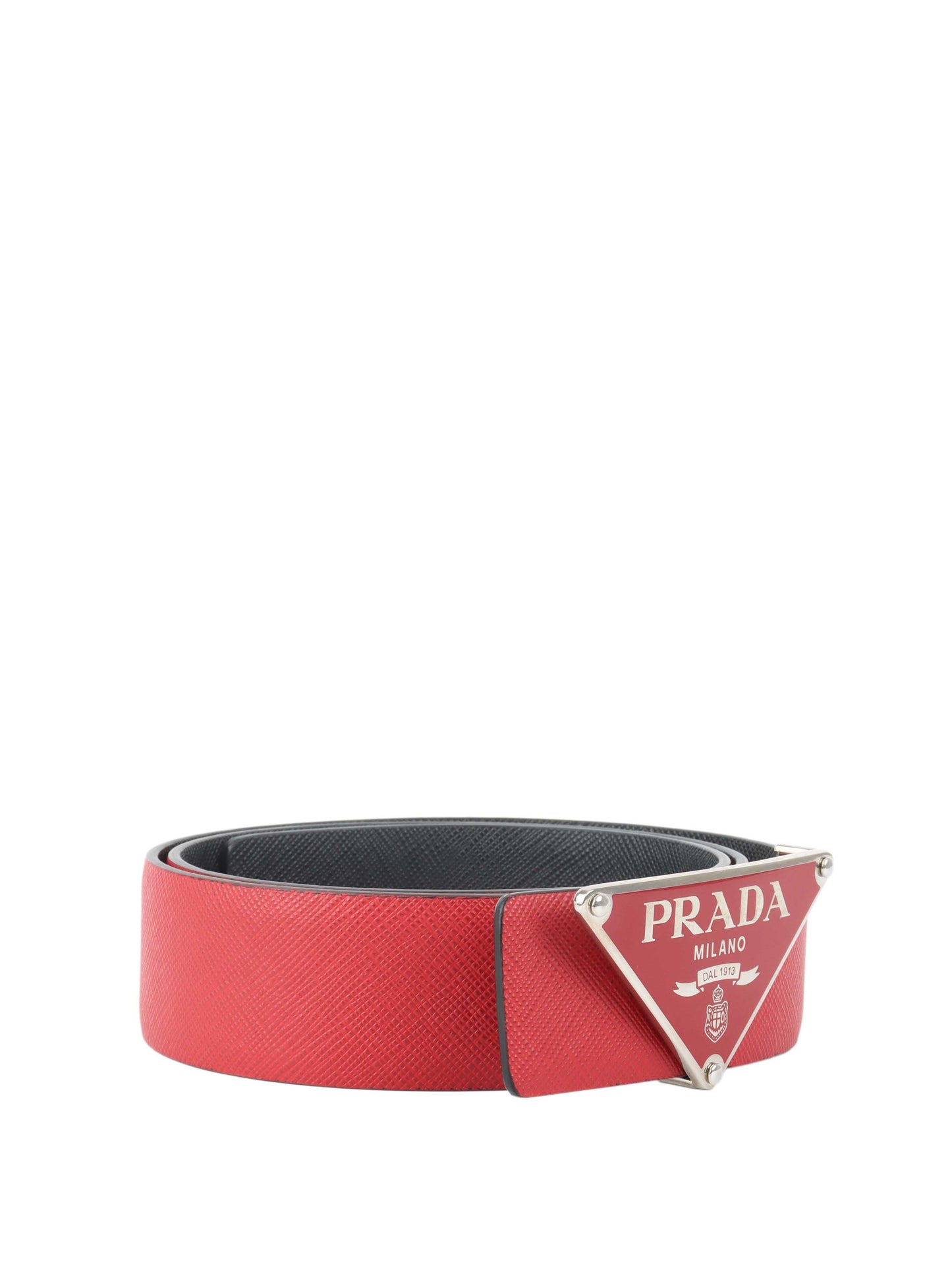 Prada Red & Black Reversible Belt.