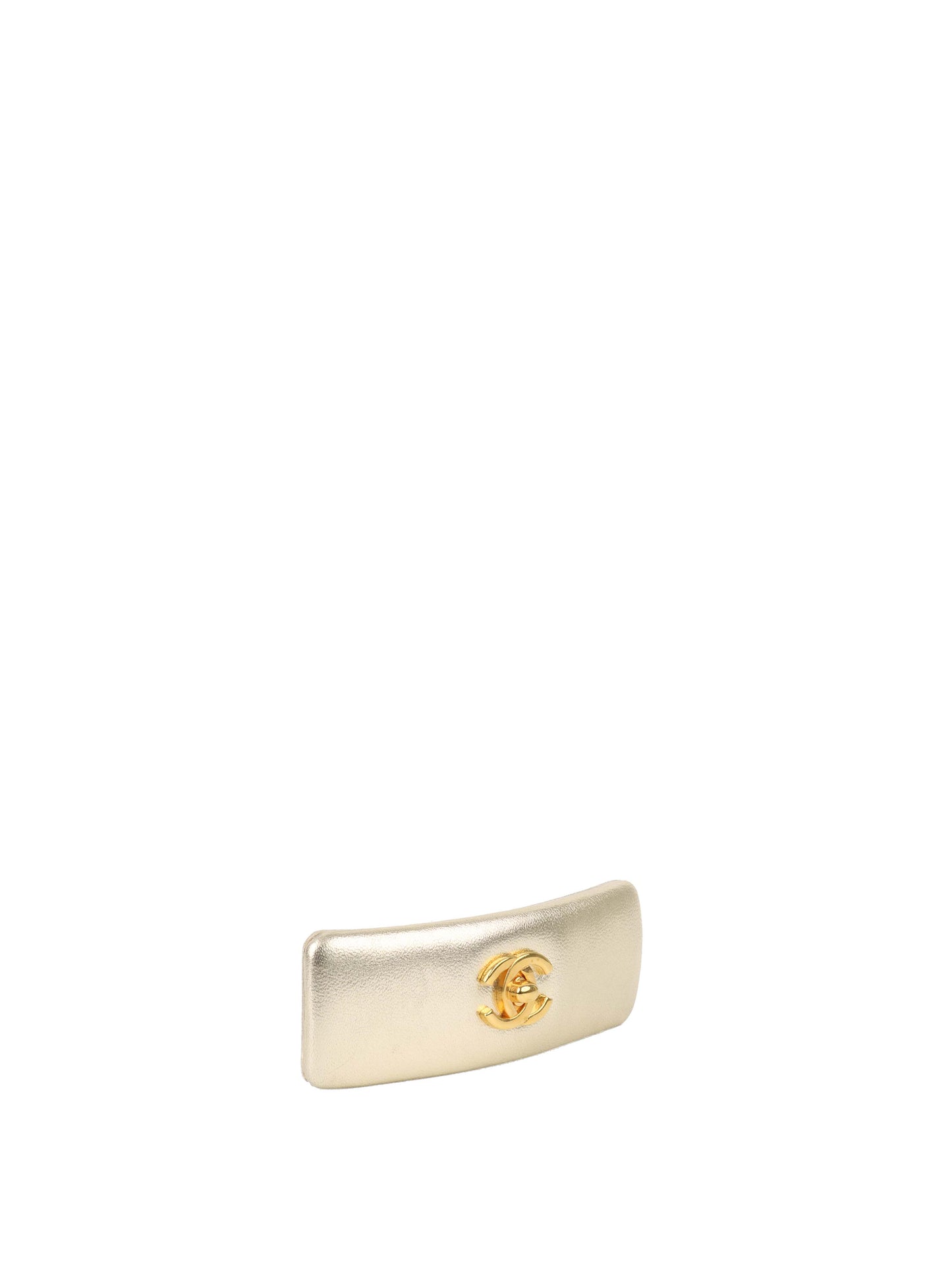 Chanel Metallic Gold Lambskin Hair Clip GHW