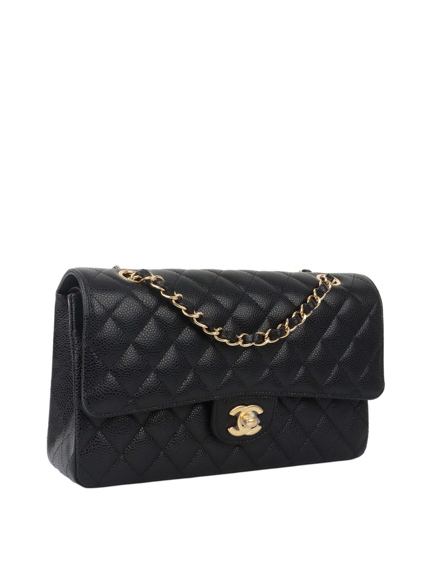 Chanel Black Medium Caviar Classic Flap GHW.
