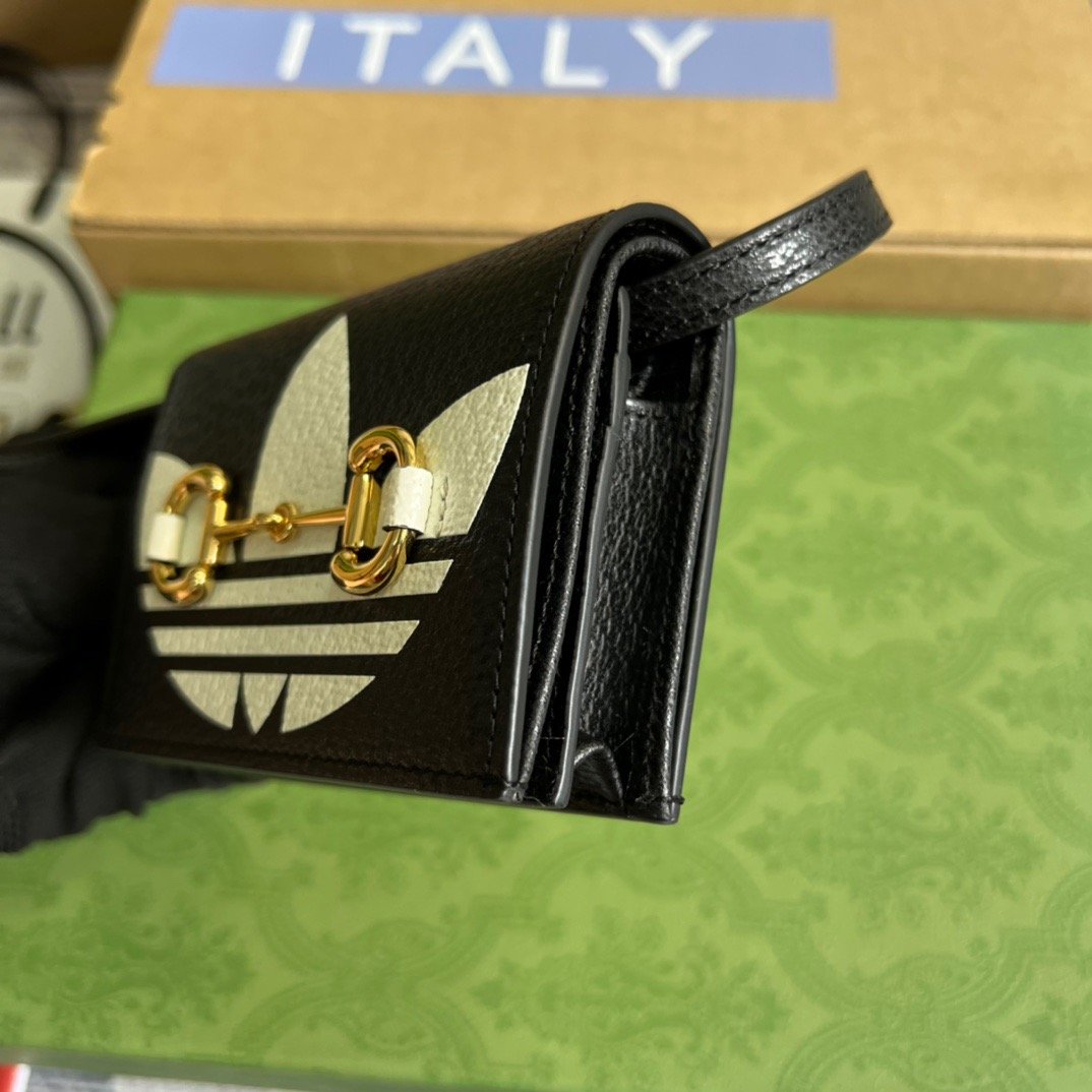 gg x Adidas Card Case With Horsebit Black For Women, Women’s Bags 4in/11cm gg