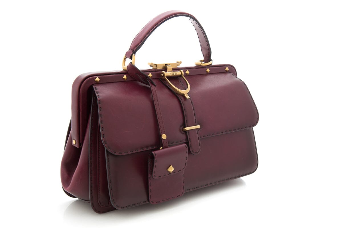 Gucci   Maroon & Gold Tom Ford Era Handbag