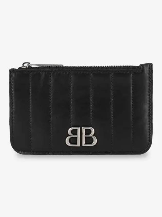 Luxury Balenciaga Trending 2025 Monaco Long Coin Card Wallet Black