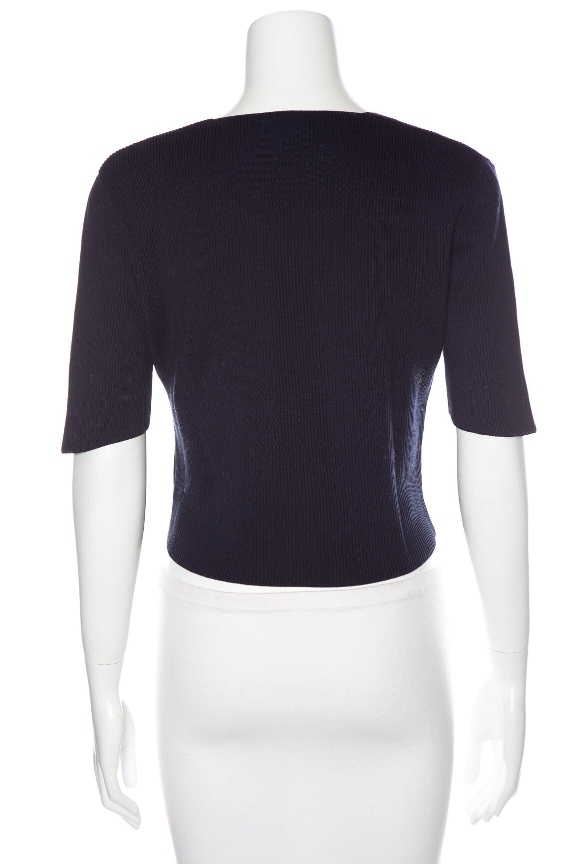 Chanel   2000 Cruise Collection Ribbed Navy Top SZ 42
