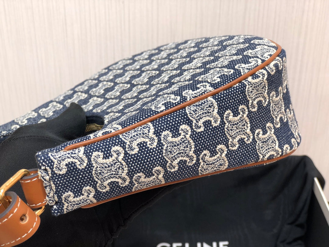 Top Quality Ava Bag In Triomphe Canvas Denim For Women 9in/23cm