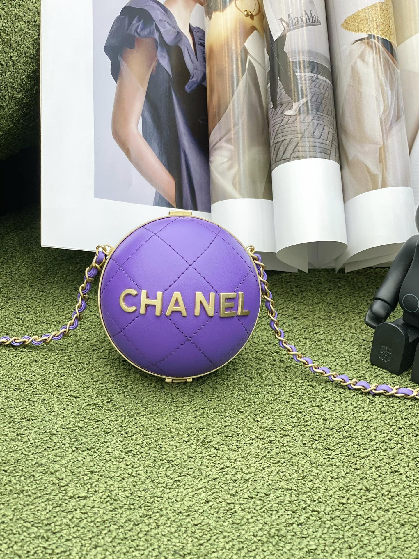 CHL Ball Bag Purple and Gold Chain Bag For Women 23.5cm/95in