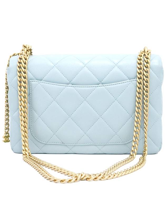 Chanel AS3114 Sky Blue Lambskin Gold Metal Mini Flap Petit Sac Chain Shoulder Bag Chanel