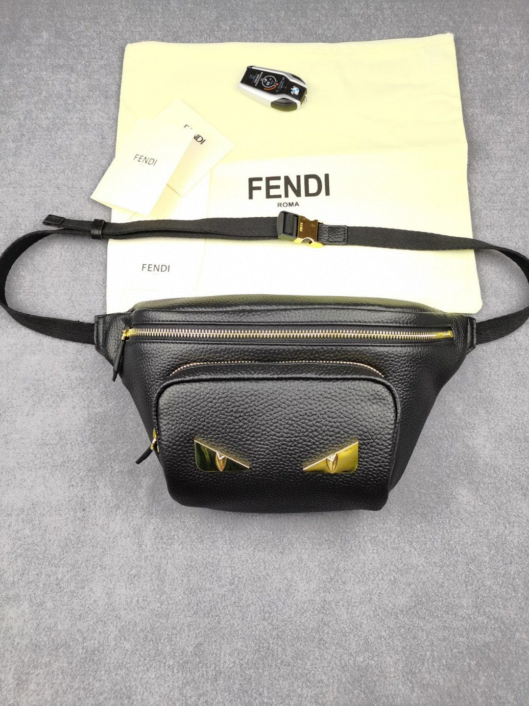 Top QualityTop Quality Little Monster Belt Bag Black For Men, Men’s Bag 7.9in/20cm FF