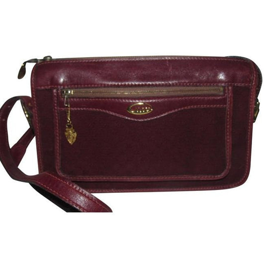 Gucci   Hobo Style Burgundy Small G Logo Print Canvas And Burgundy Leather